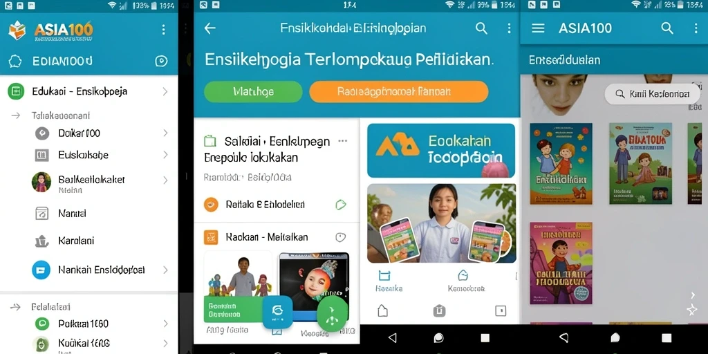 Antarmuka aplikasi ASIA100 yang menarik dan informatif.