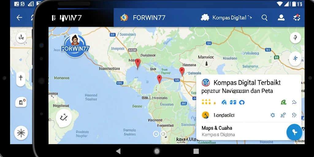 Tampilan antarmuka utama aplikasi Kompas Digital FORWIN77.