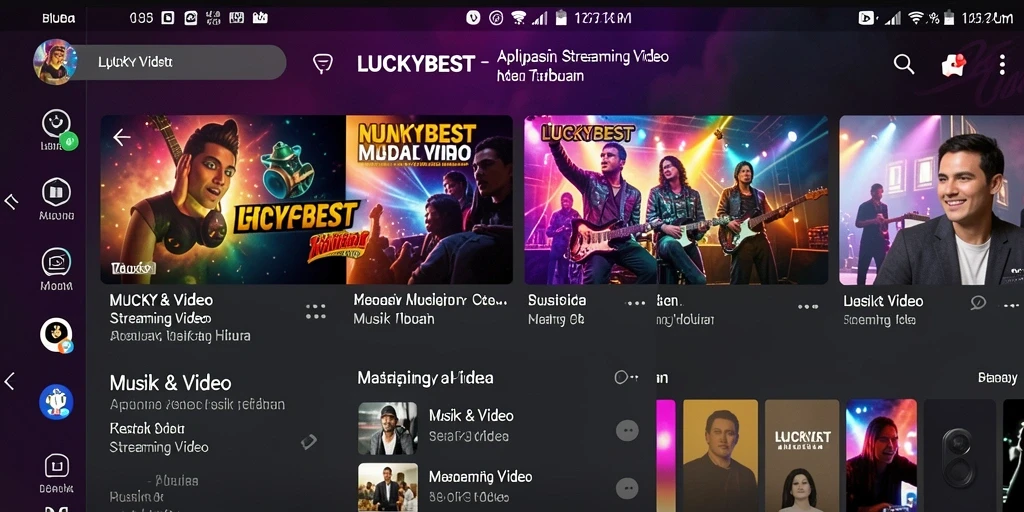 Antarmuka pengguna LUCKYBEST yang menarik dan fungsional untuk Streaming Video.