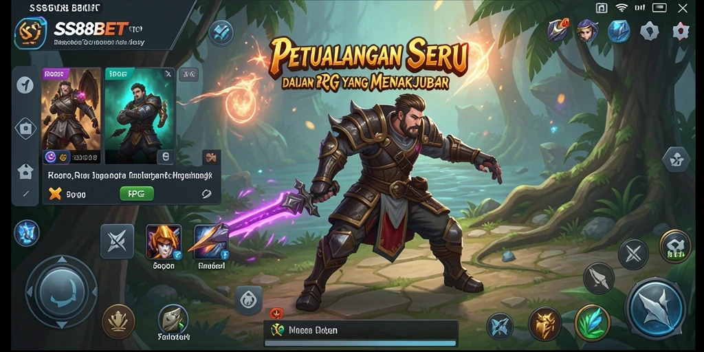 Tampilan antarmuka permainan RPG yang menarik dan interaktif.