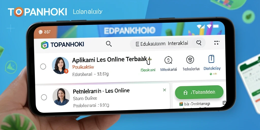 Tampilan antarmuka TOPANHOKI yang menarik untuk pembelajaran Les Online.
