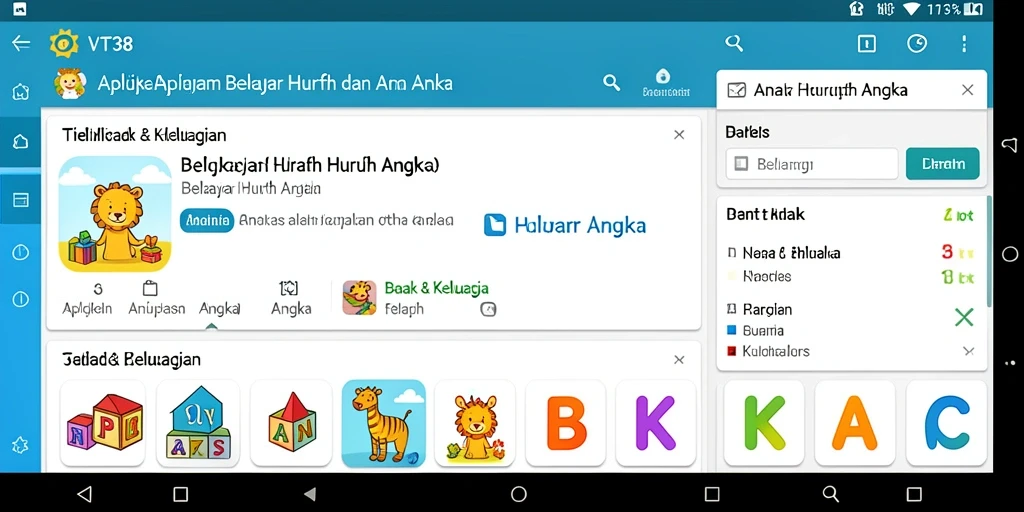 Tampilan antarmuka VT38 yang berwarna-warni dan interaktif.